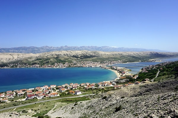 zoutwerk op eiland Pag, Kroatië