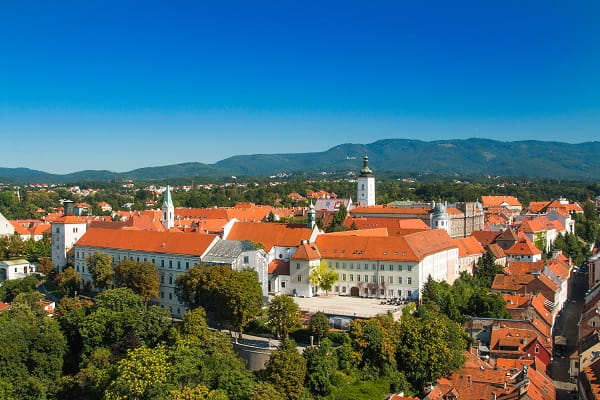 De bovenstad van Zagreb, Kroatië