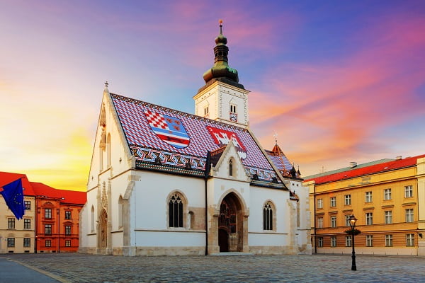 De bovenstad van Zagreb, Kroatië