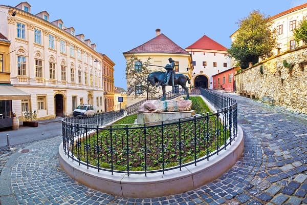 De bovenstad van Zagreb, Kroatië